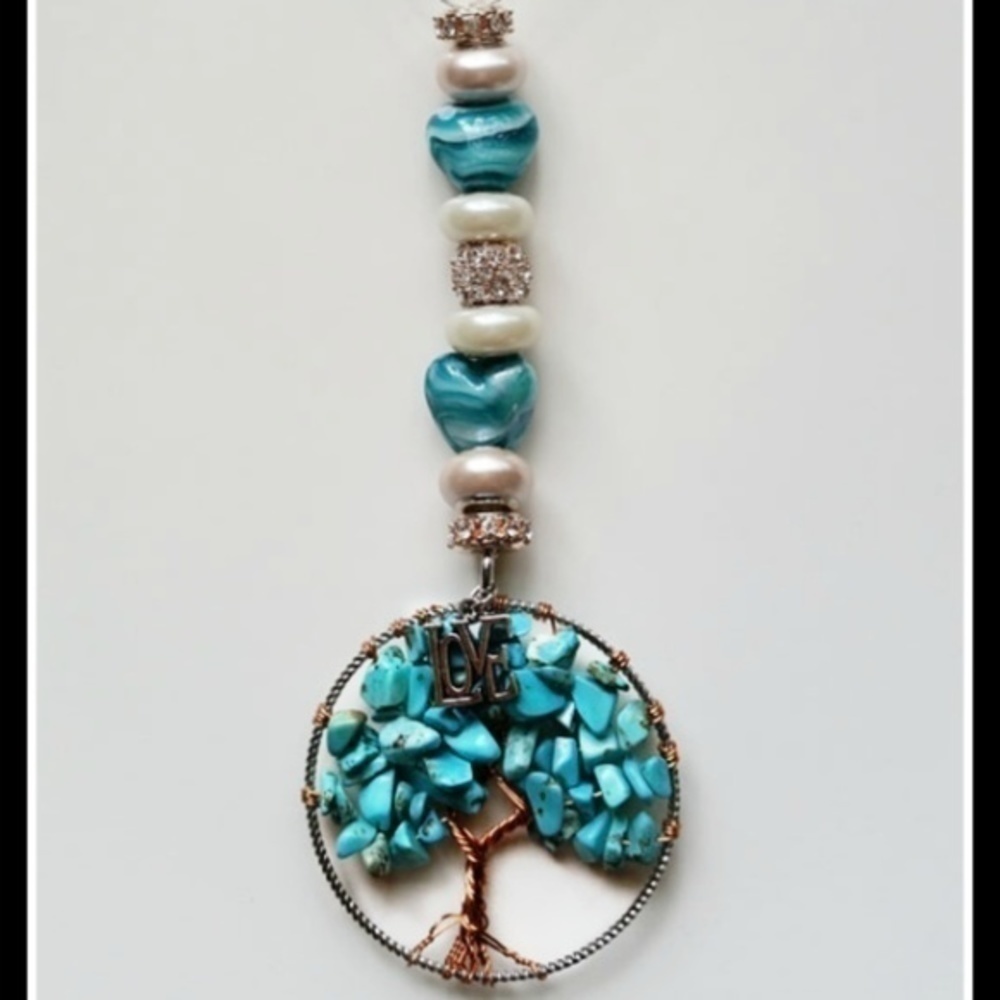 Family Tree with Love Rear View Mirror Hanger - Picture 2 of 3